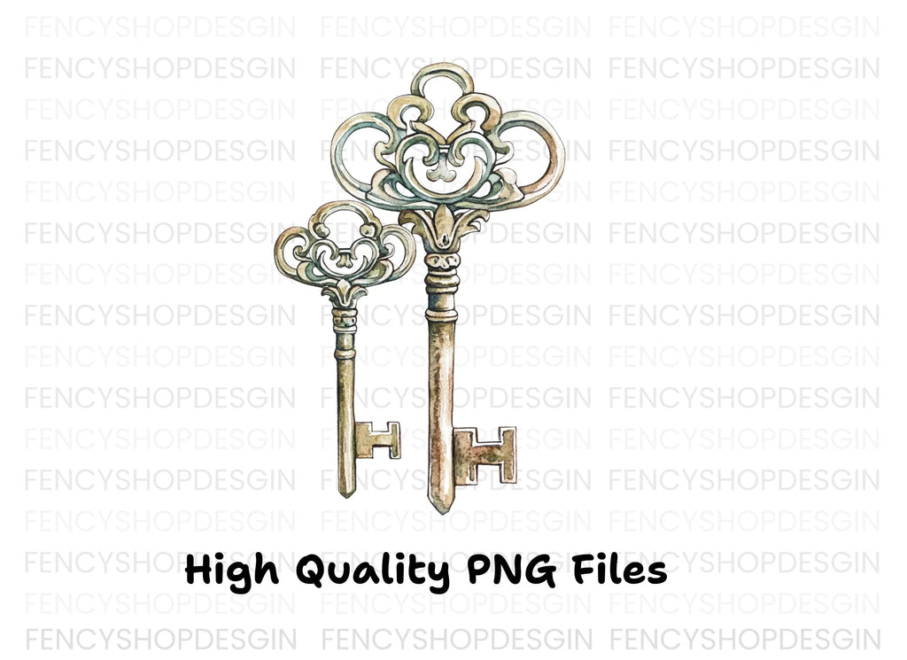 Vintage Skeleton Keys Clipart Bundle