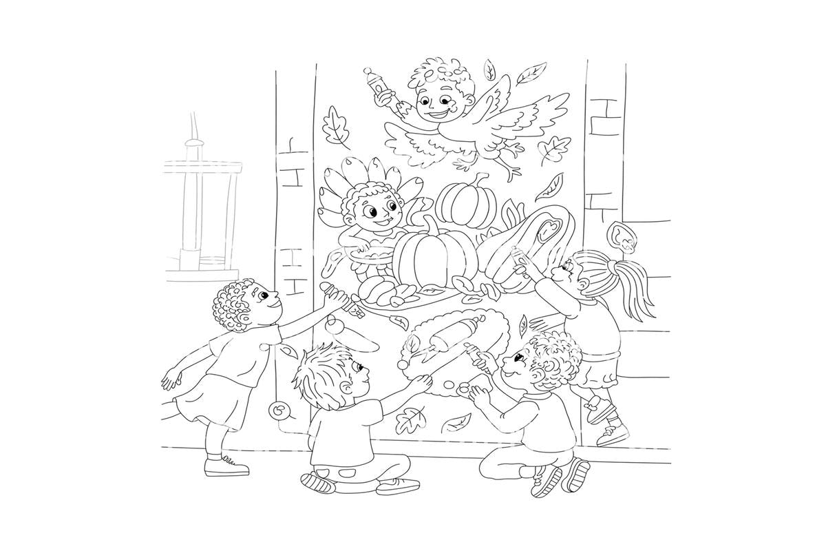 Autumn Pumpkins for Children Coloring Books