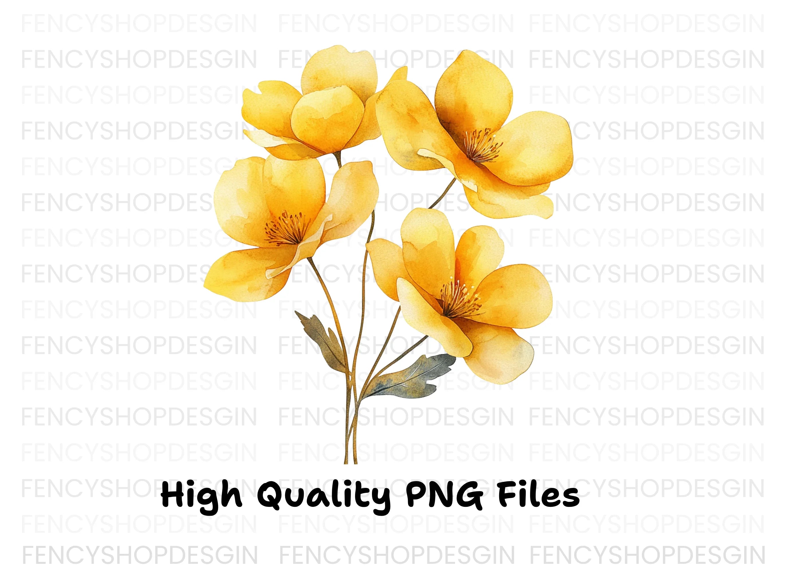 Yellow Flowers Clipart Bundle