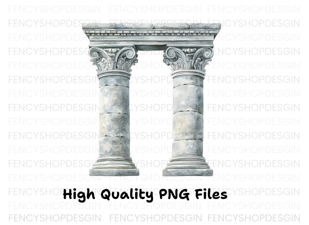 Ancient Greek Columns Clipart Bundle