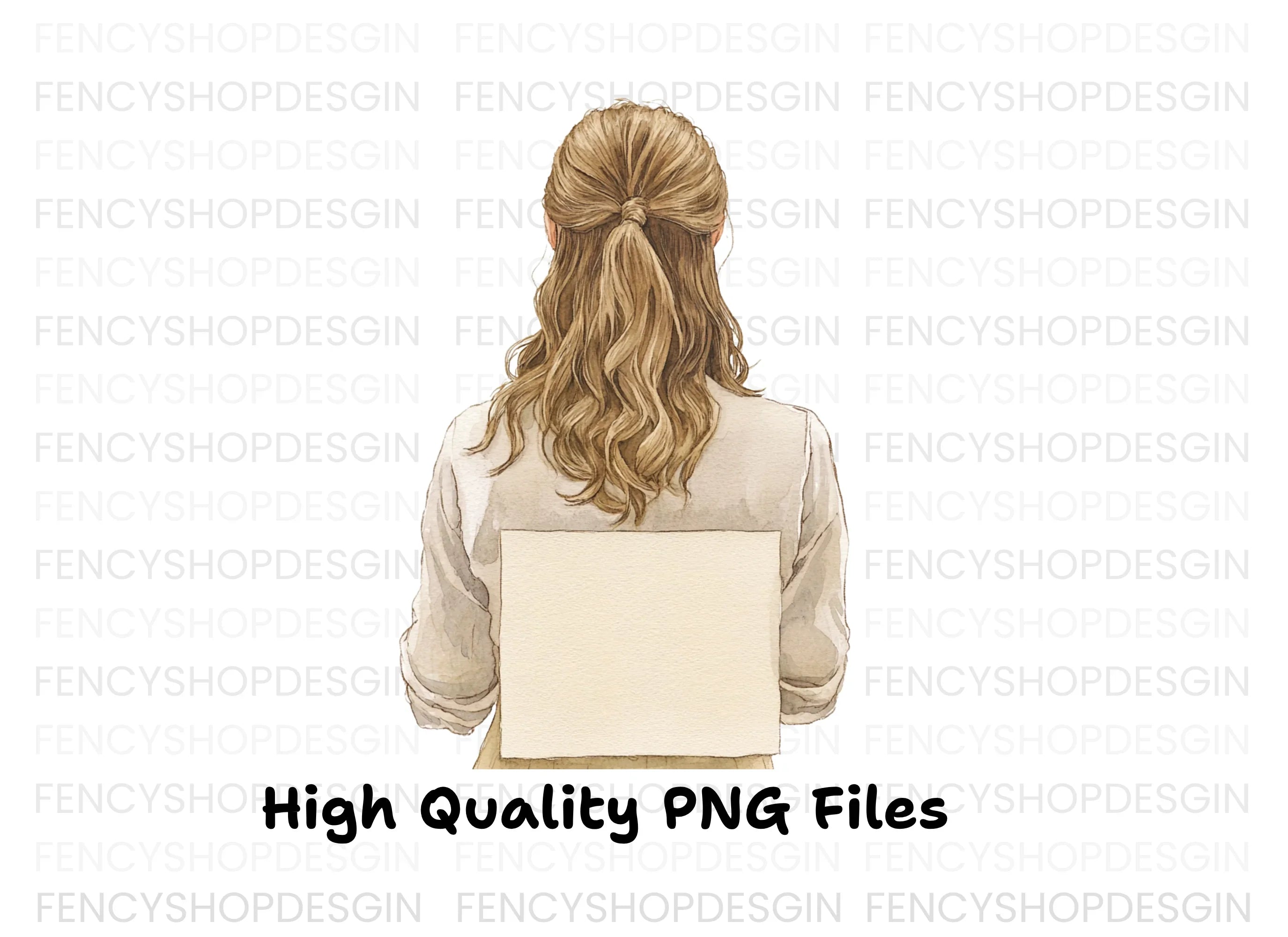 Blank Sign Woman Clipart Bundle