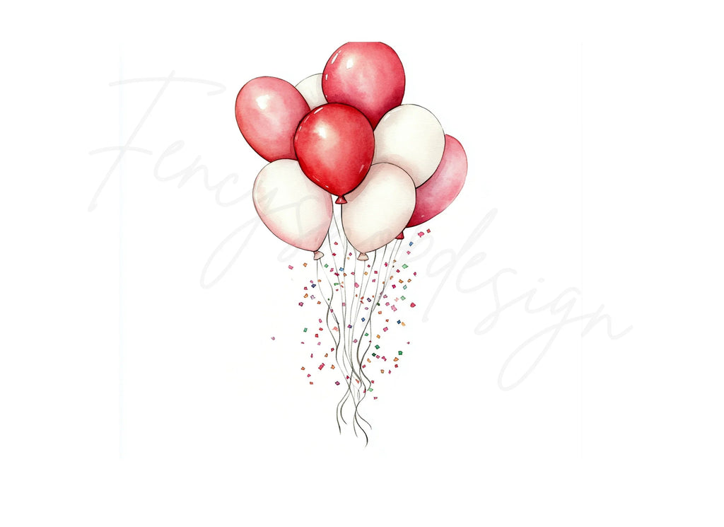 Balloon Confetti Clipart Bundle