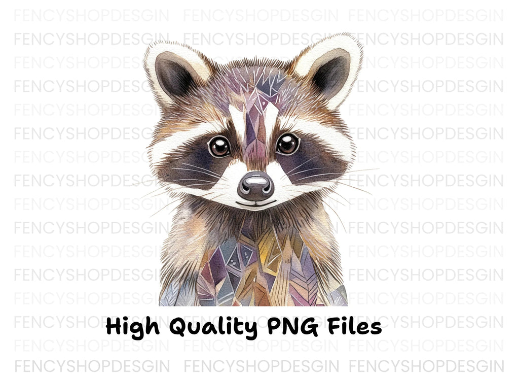 Cute Raccoon Faces Clipart Bundle