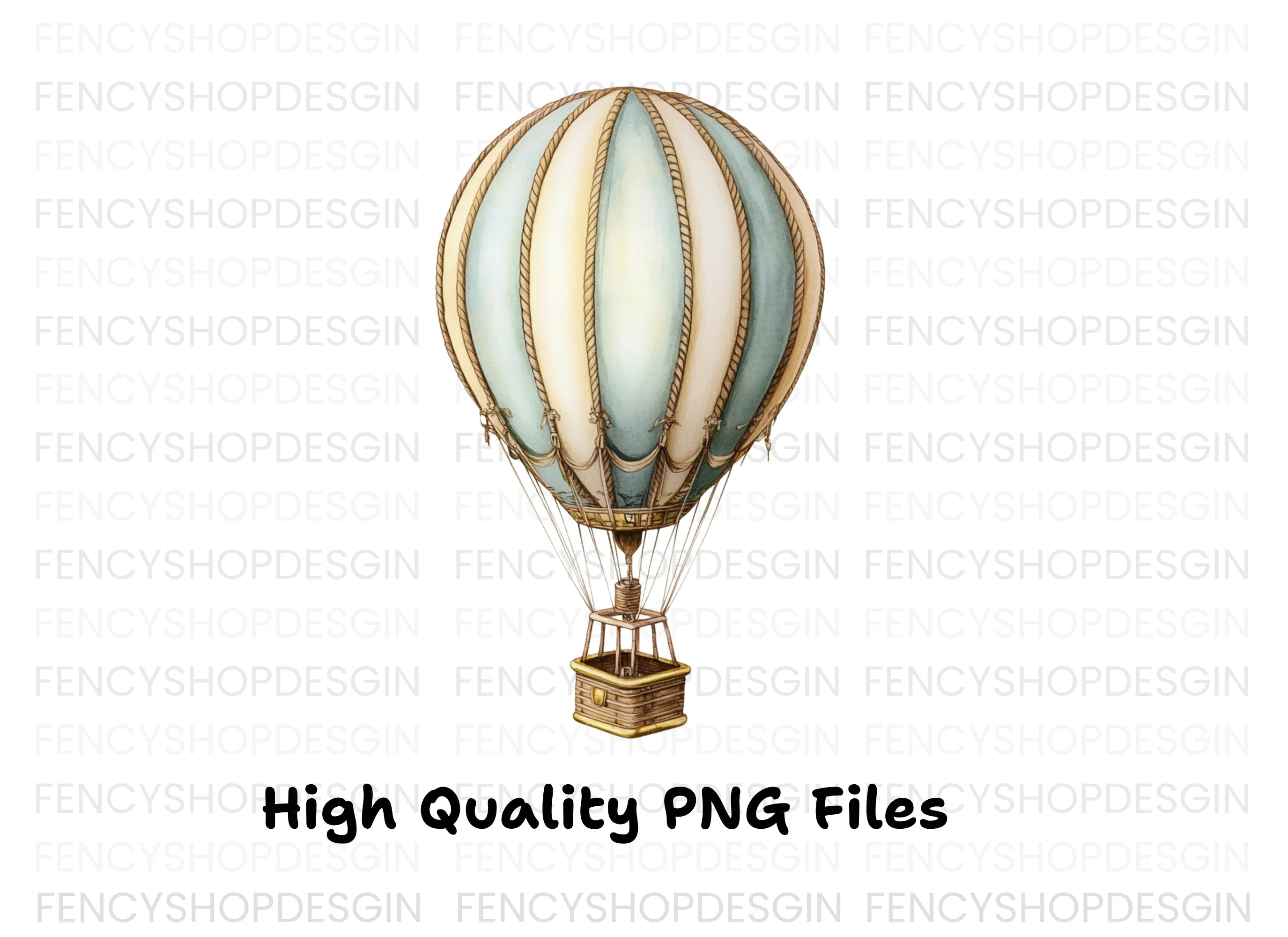 Vintage Hot Air Balloon Clipart Bundle