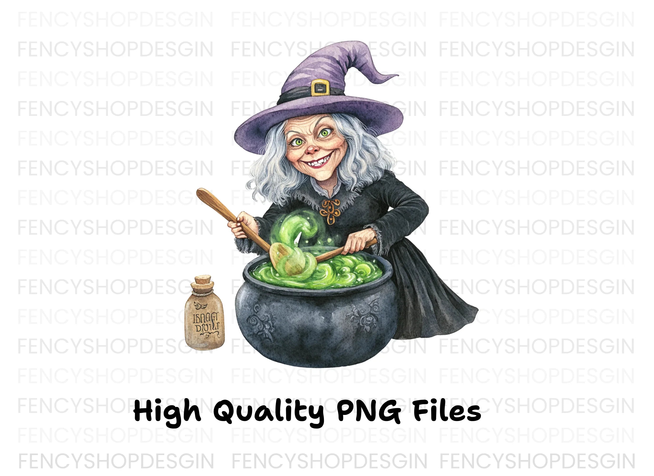 Witches Brewing Potions Clipart Bundle