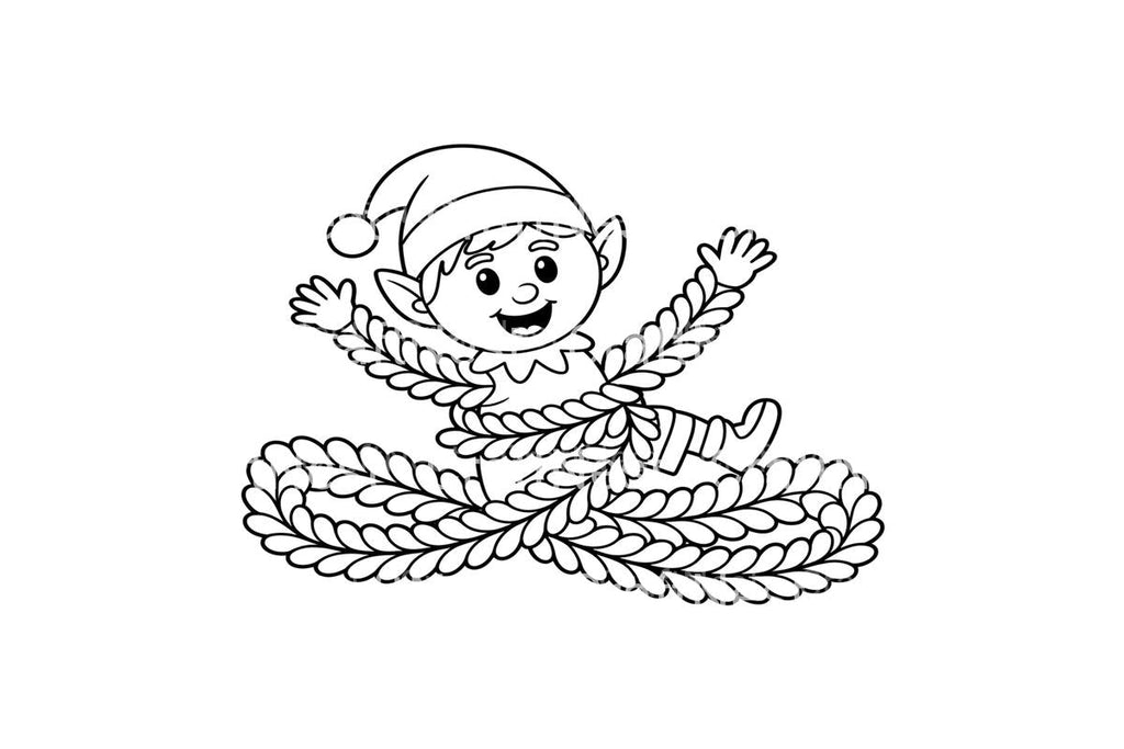 Playful Elf with Knitted Rope Coloring Books
