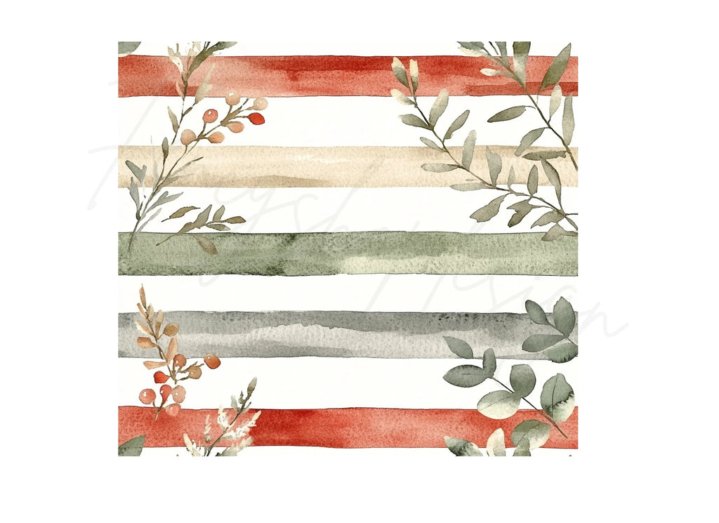 Stripes Botanical Clipart Bundle