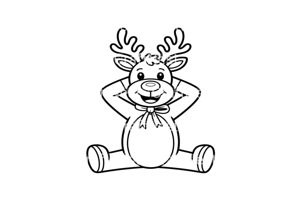 Cute Reindeer Christmas Coloring Books