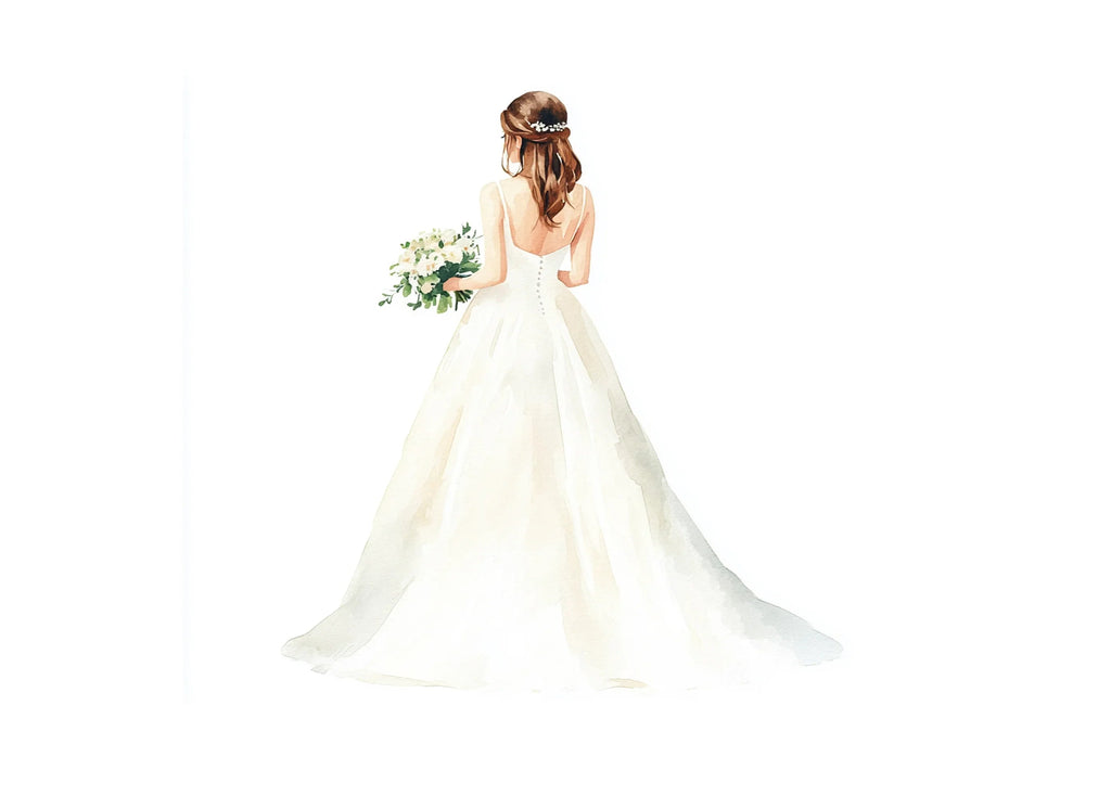 Elegant Bride Wedding Dress Clipart Bundle