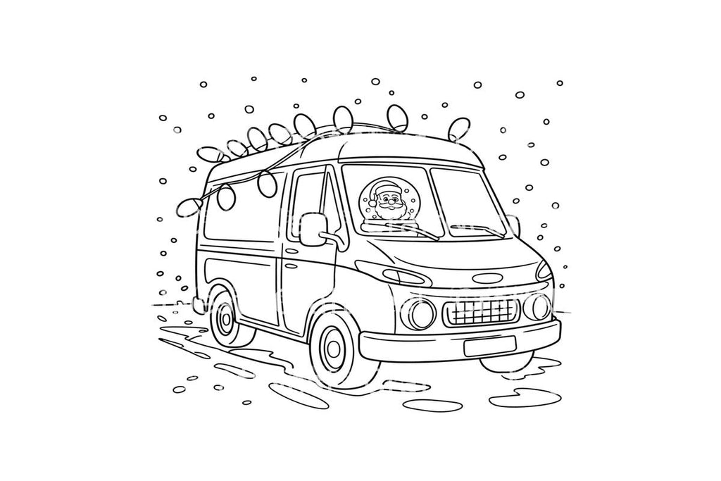 Santa Delivery Van Coloring Books