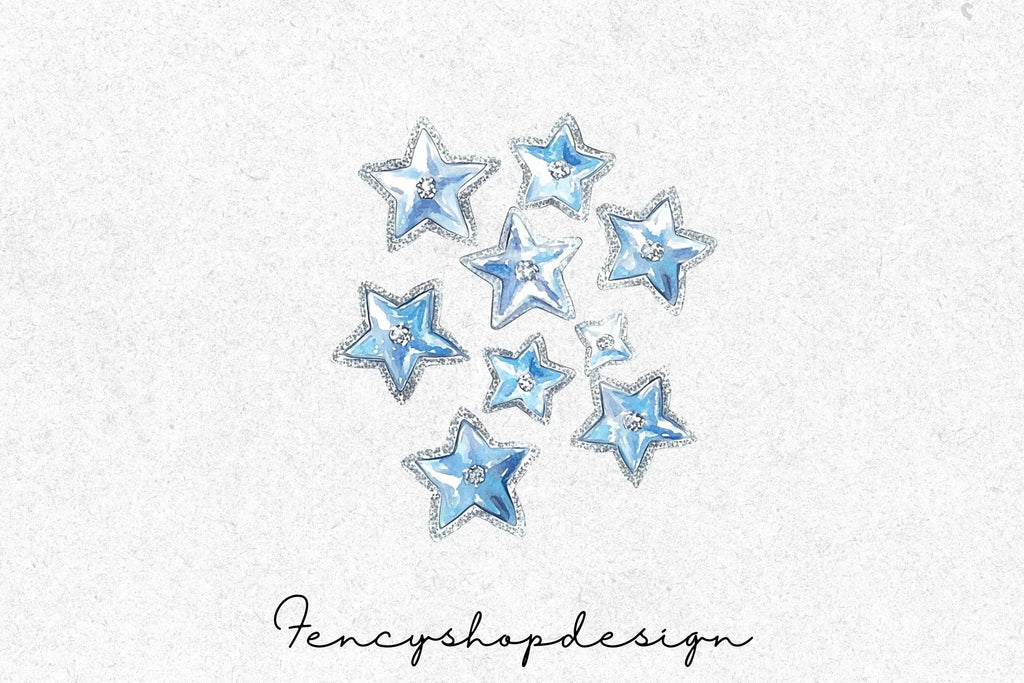 Blue Star Clipart Bundle