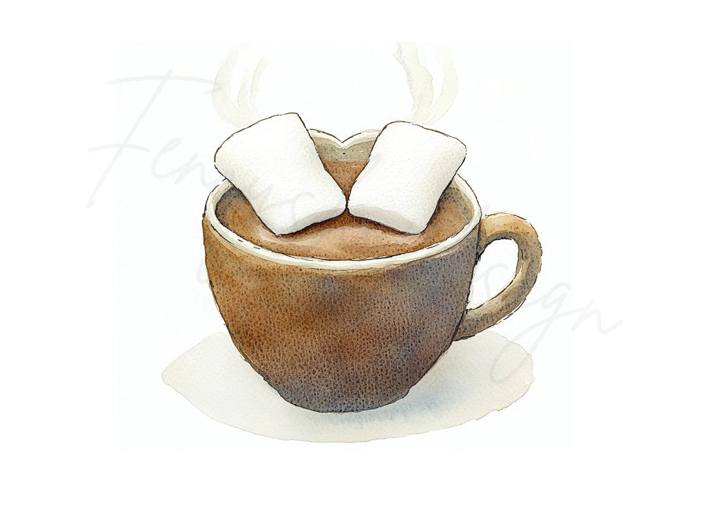 Hot Chocolate with Marshmallows Clipart Bundle