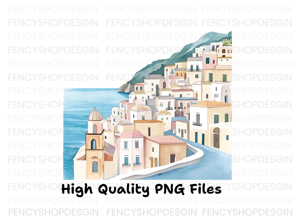 Amalfi Coast Towns Clipart Bundle