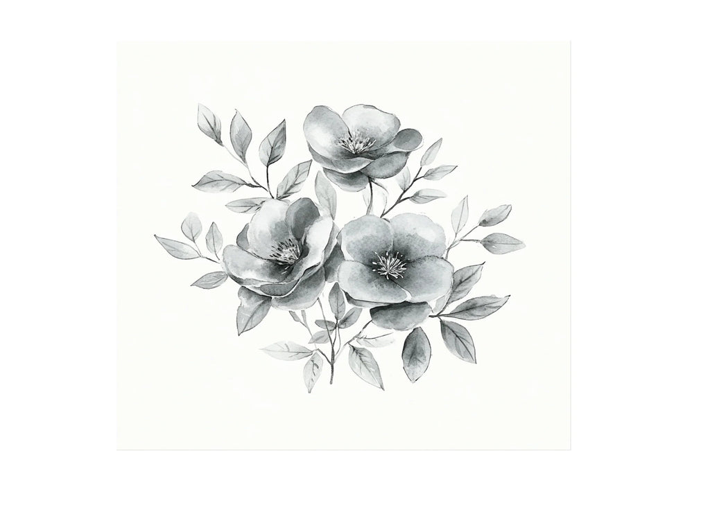 Monochrome Floral Clipart Bundle