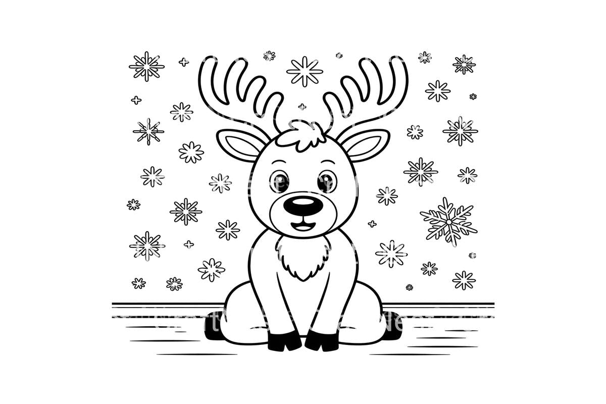 Cute Reindeer Winter Wonderland Coloring Books