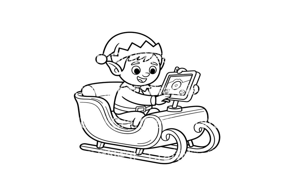 Christmas Elf Sleigh Ride Coloring Books