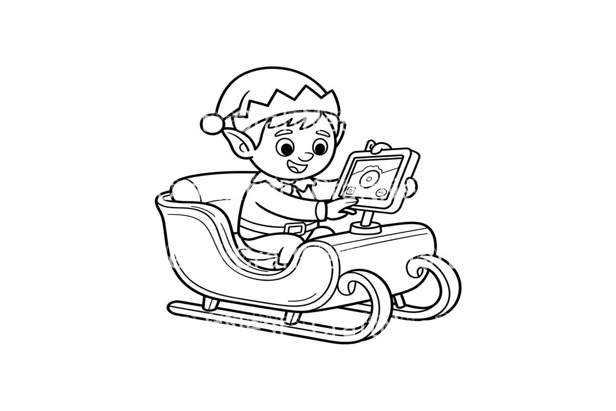 Christmas Elf Sleigh Ride Coloring Books