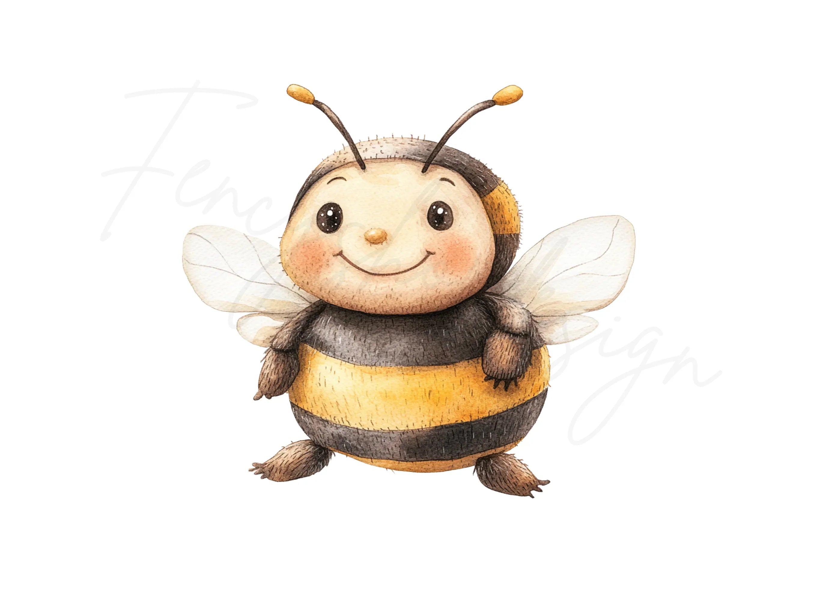Cute Baby Bee Clipart Bundle