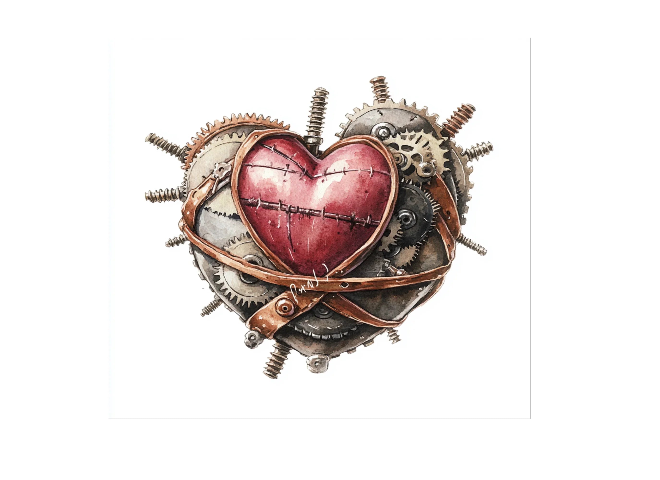 Industrial Steampunk Heart Clipart Bundle