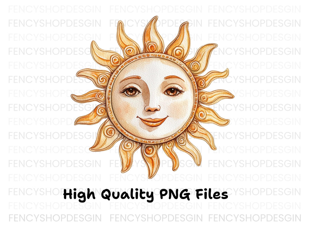Happy Sun Faces Clipart Bundle