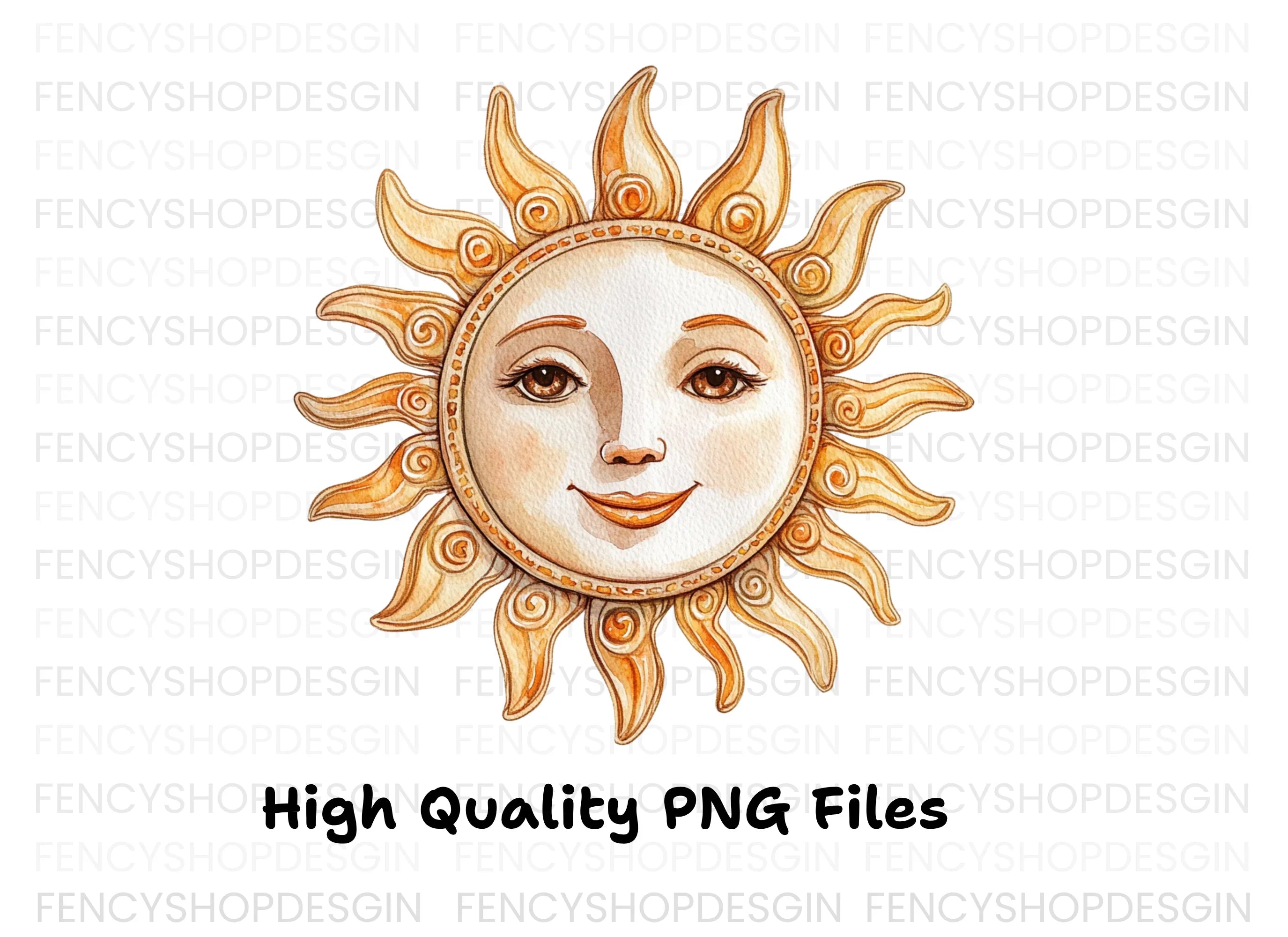 Happy Sun Faces Clipart Bundle