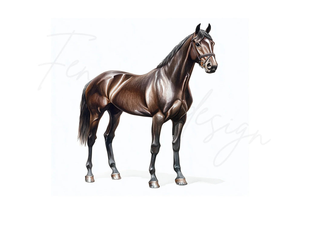 Majestic Brown Horse Clipart Bundle