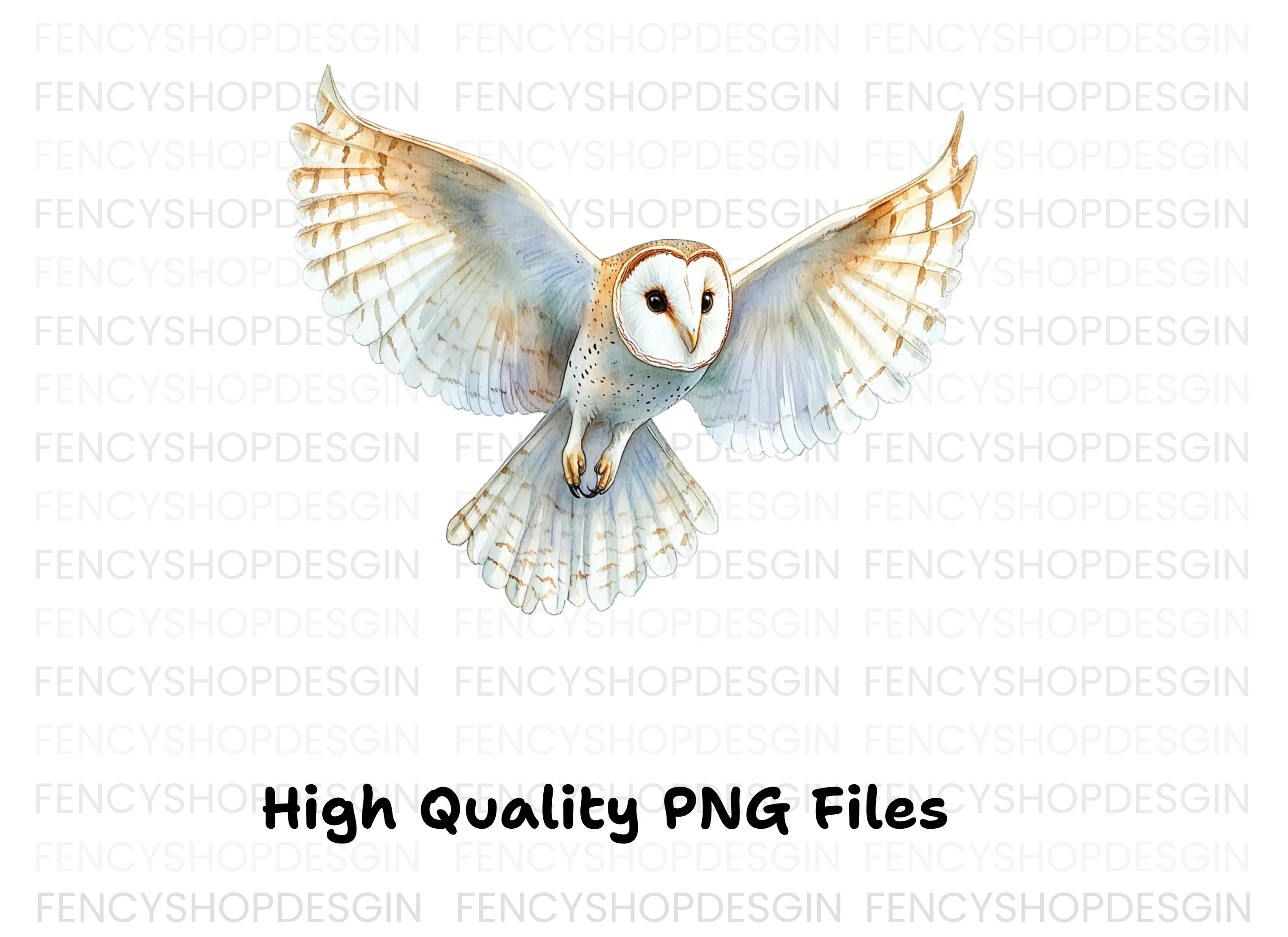 Flying Barn Owl Clipart Bundle