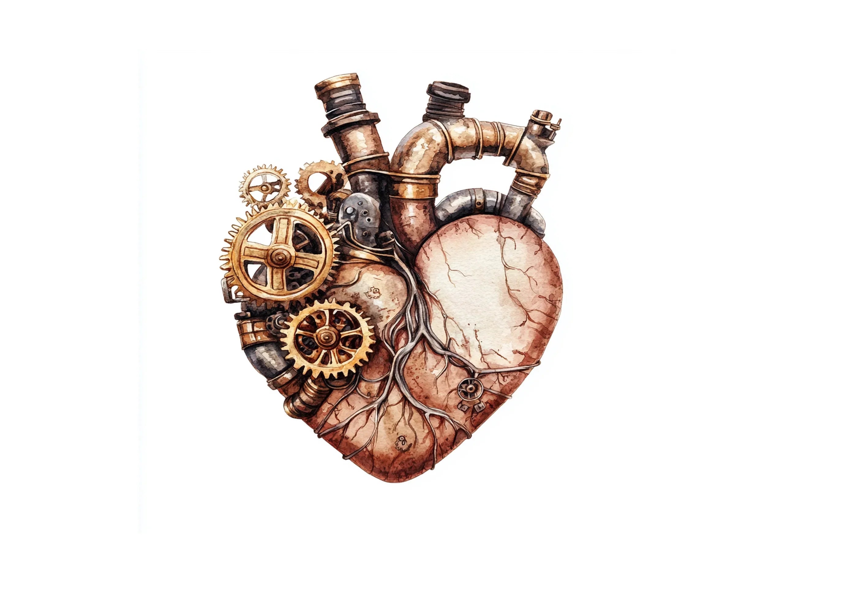 Steampunk Hearts Clipart Bundle