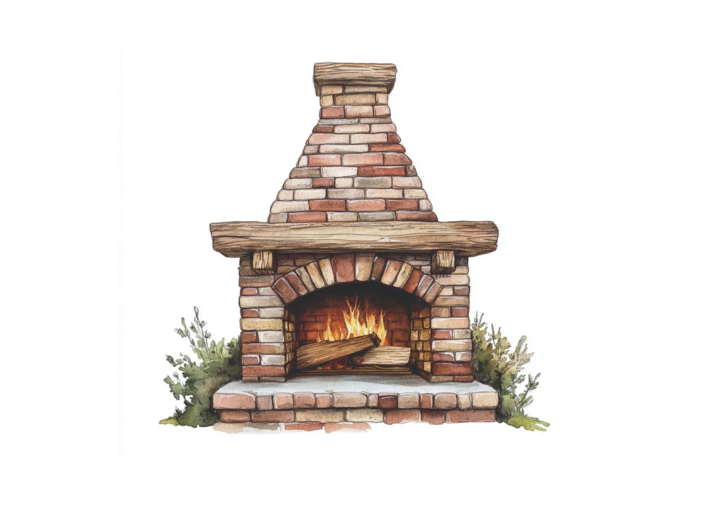 Rustic Fireplace Clipart Bundle