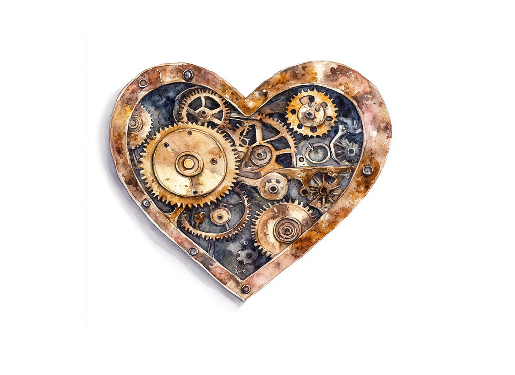 Steampunk Heart Gears Clipart Bundle