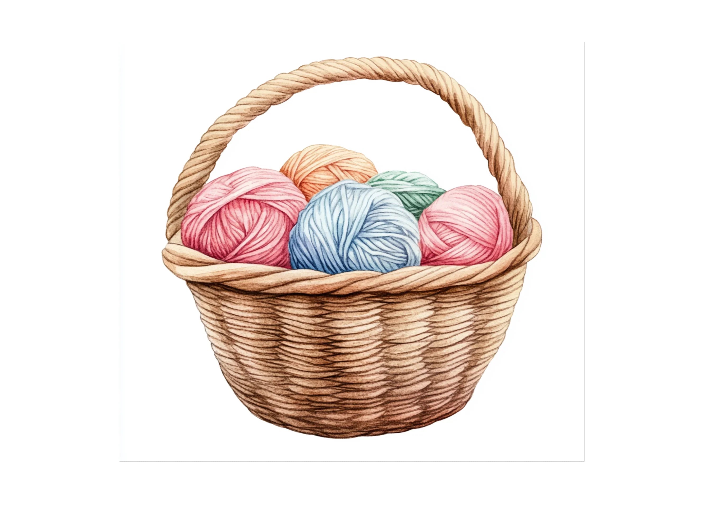 Yarn Baskets Clipart Bundle