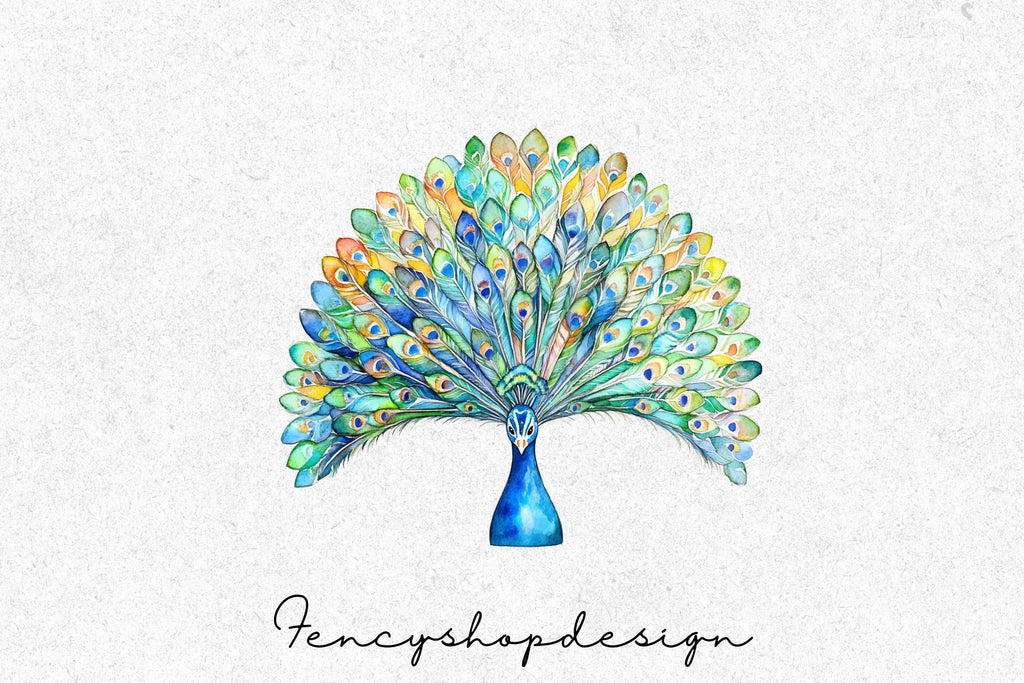Elegant Peacock Feather Clipart Bundle