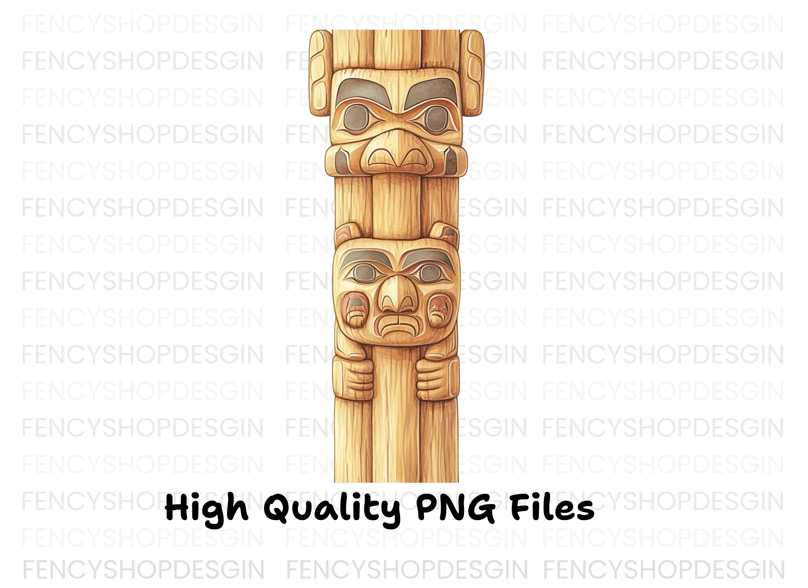 Indigenous Totem Pole Clipart Bundle
