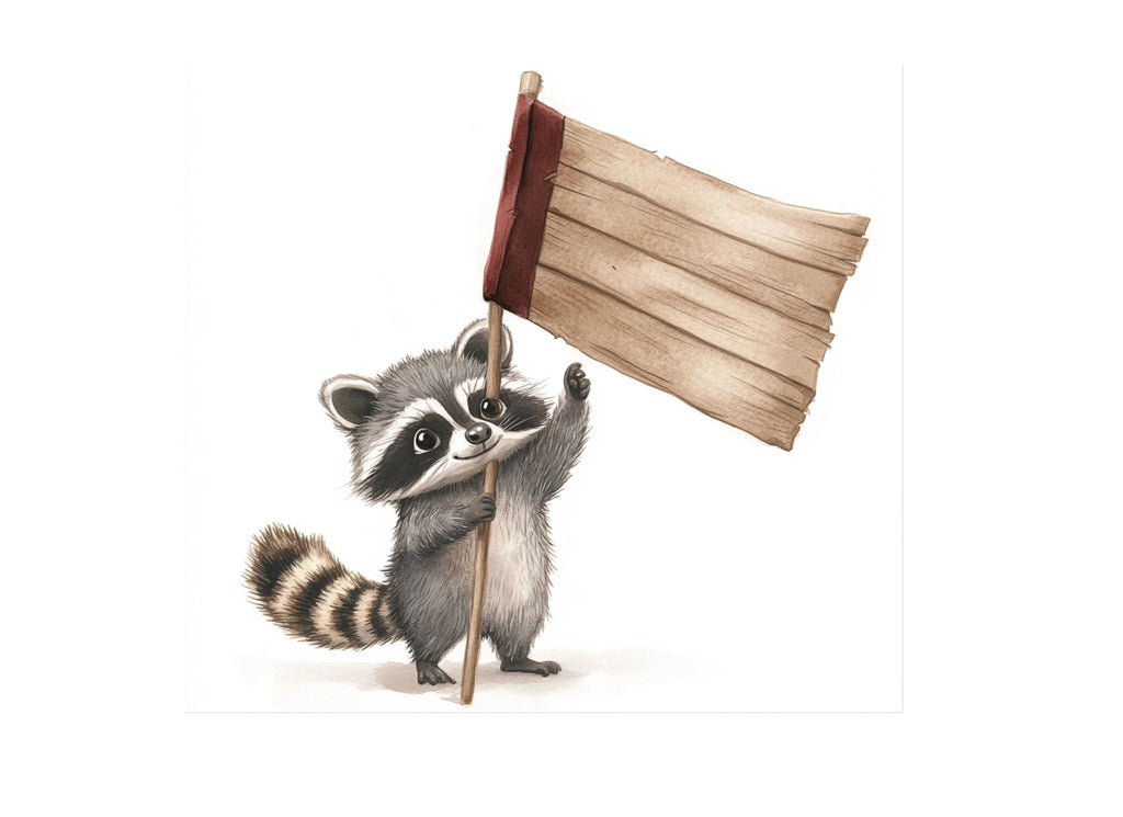Raccoons Holding Pirate Flags Clipart Bundle