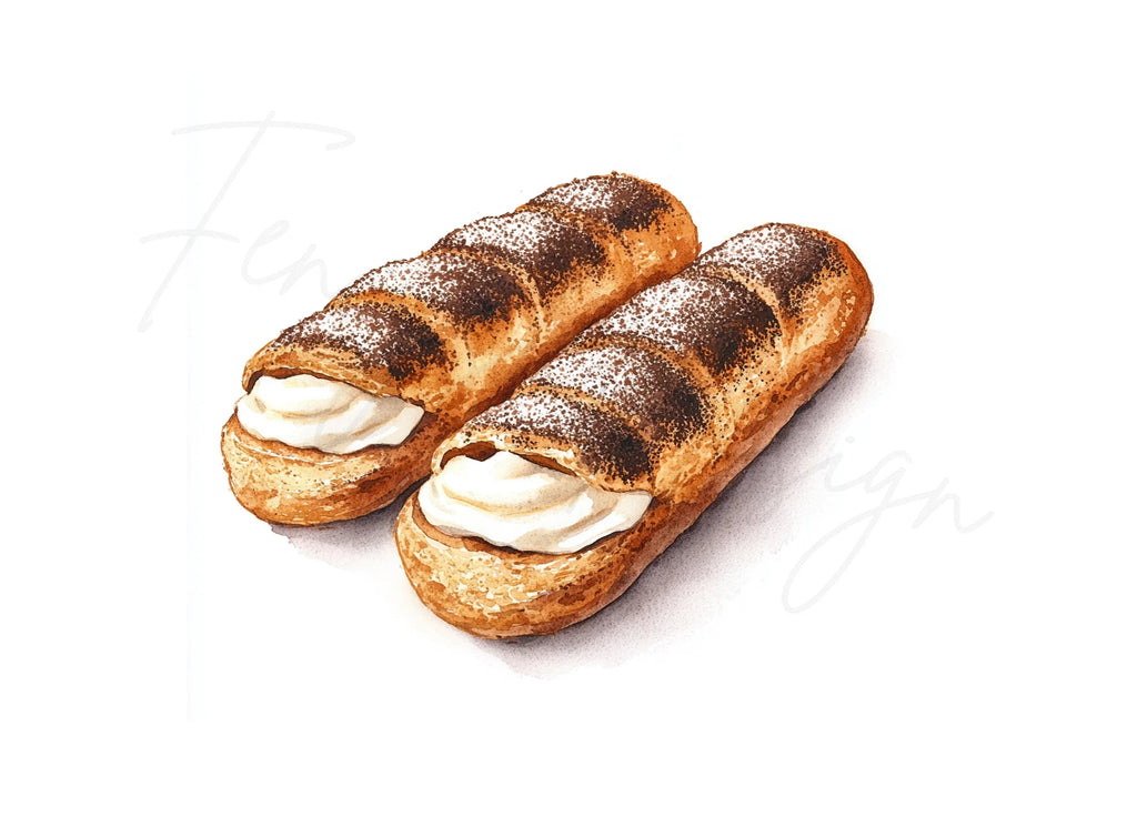 Delicious Cream-Filled Eclairs Clipart Bundle