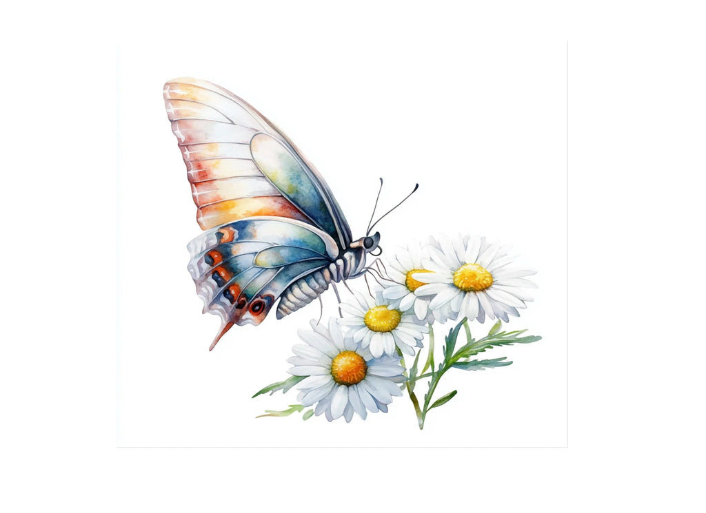 Colorful Butterflies and Daisies Clipart Bundle