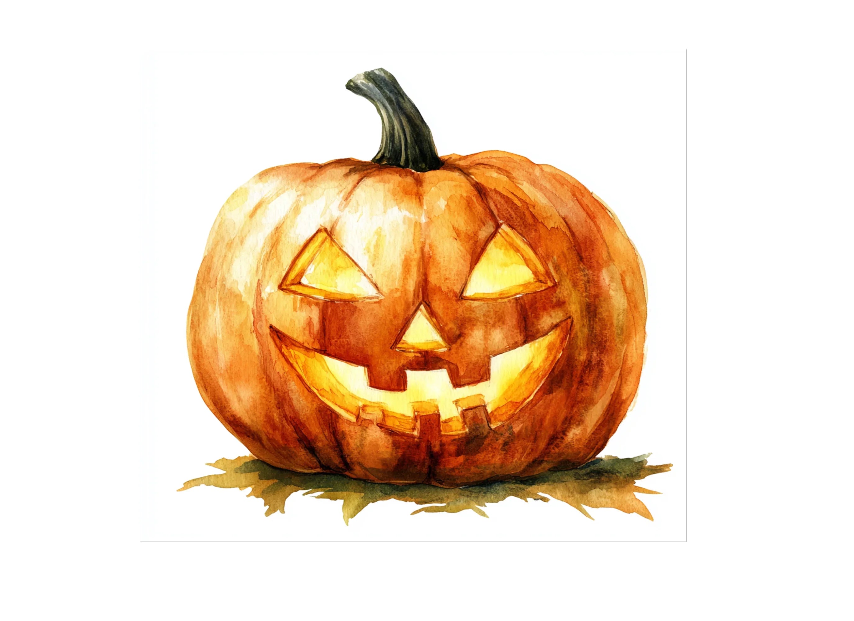 Glowing Jack Lanterns Clipart Bundle