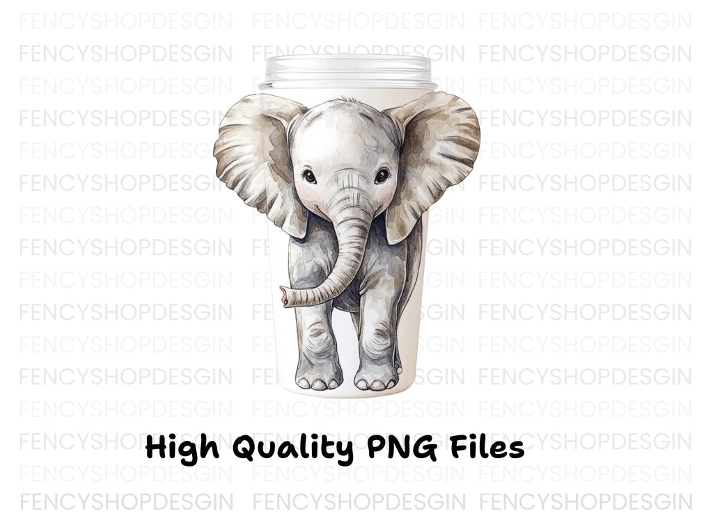 Elephant Tumbler Clipart Bundle