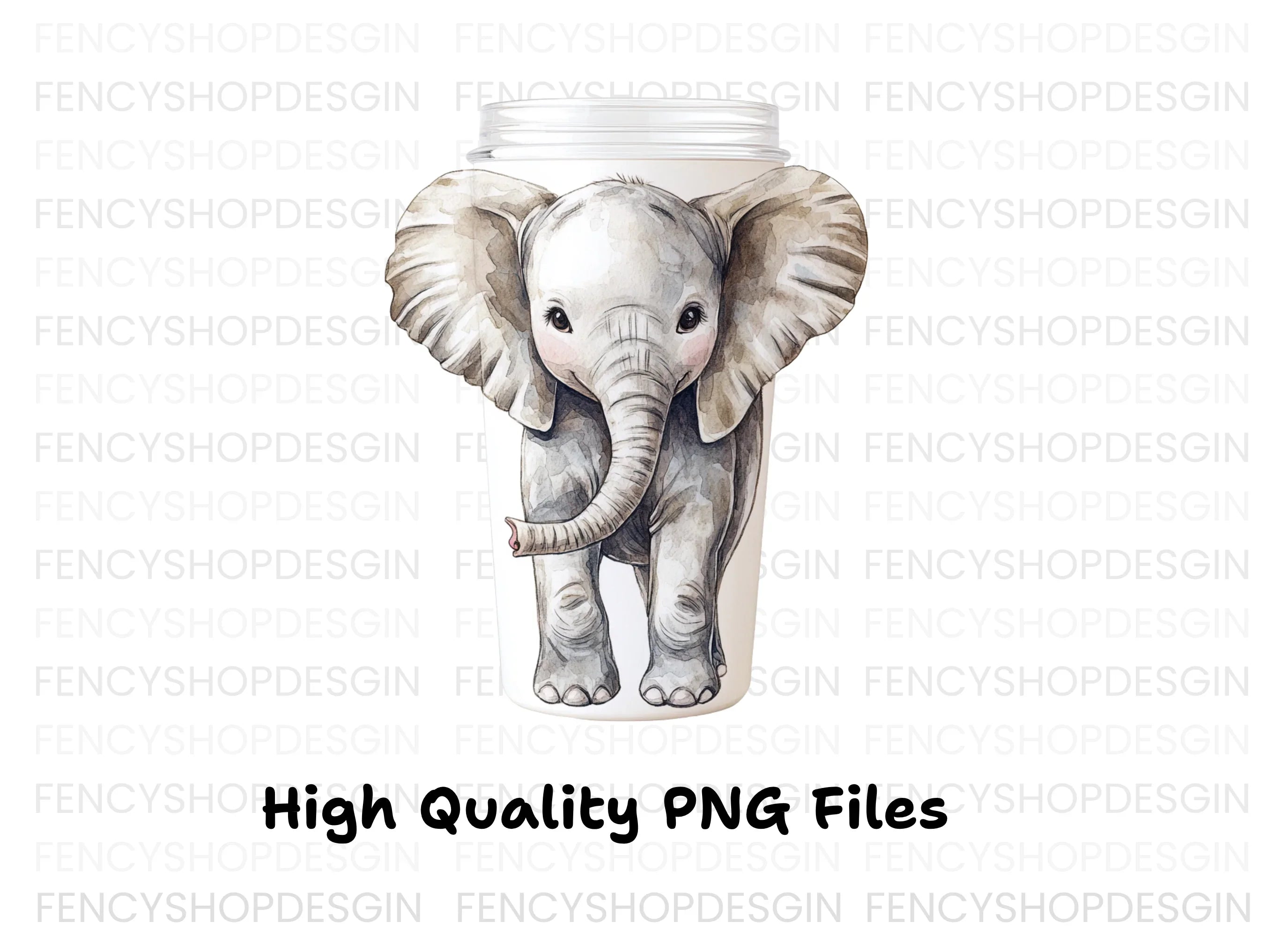 Elephant Tumbler Clipart Bundle