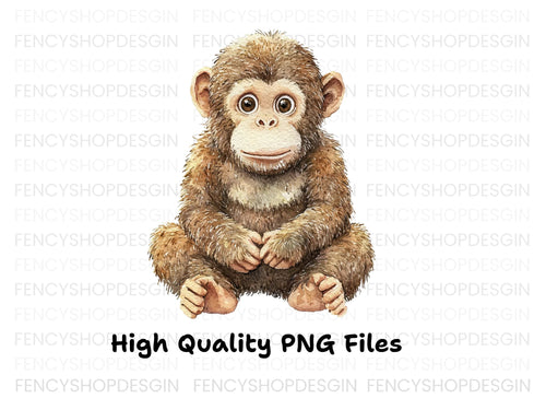 Adorable Baby Monkey Clipart Bundle