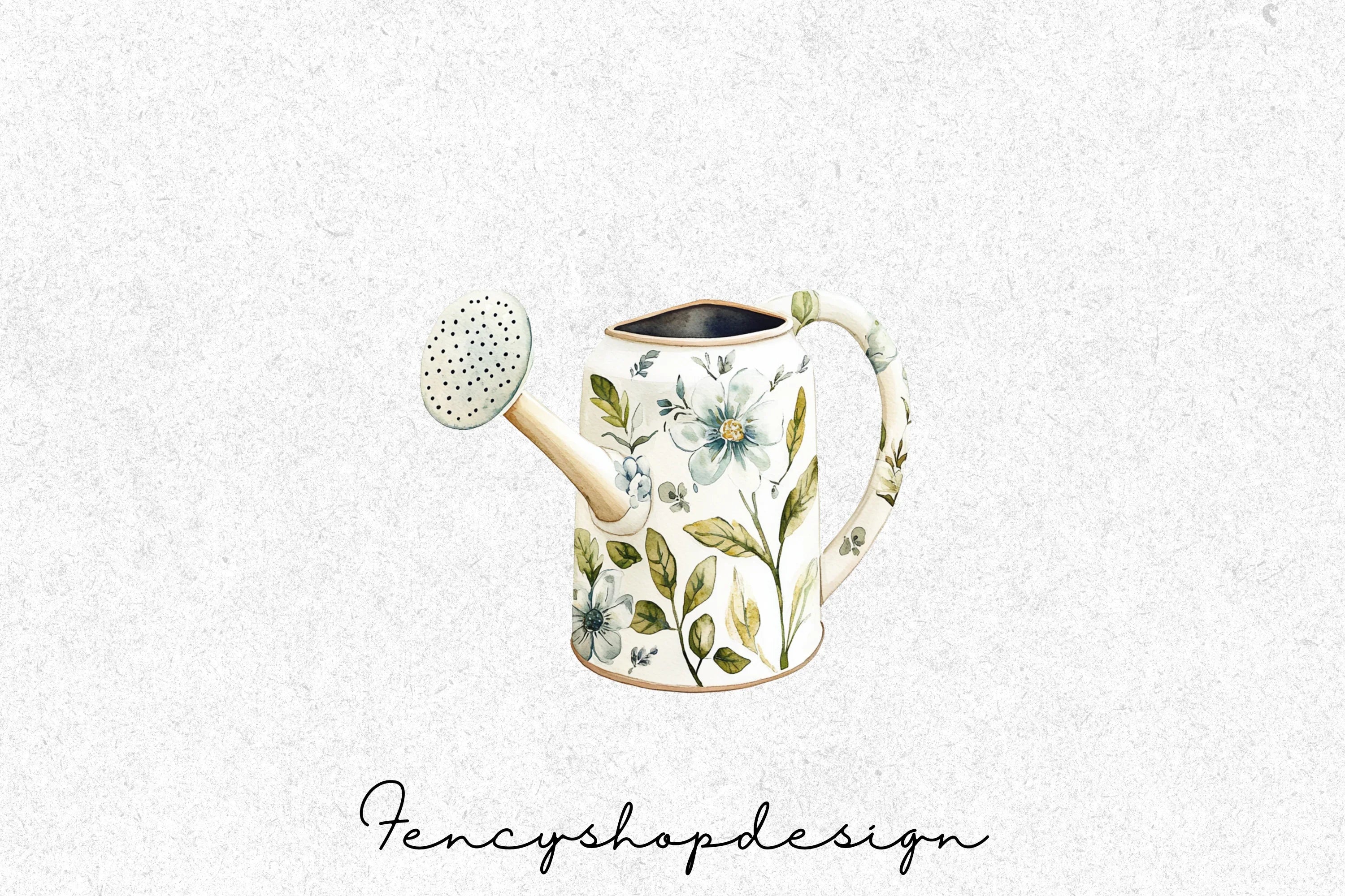 Floral Watering Can Clipart Bundle