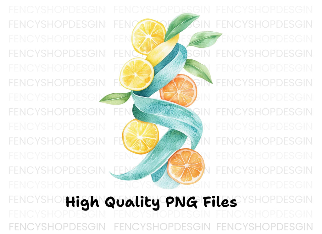 Citrus Swirl Clipart Bundle