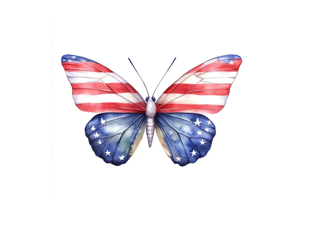 Patriotic Butterfly Clipart Bundle