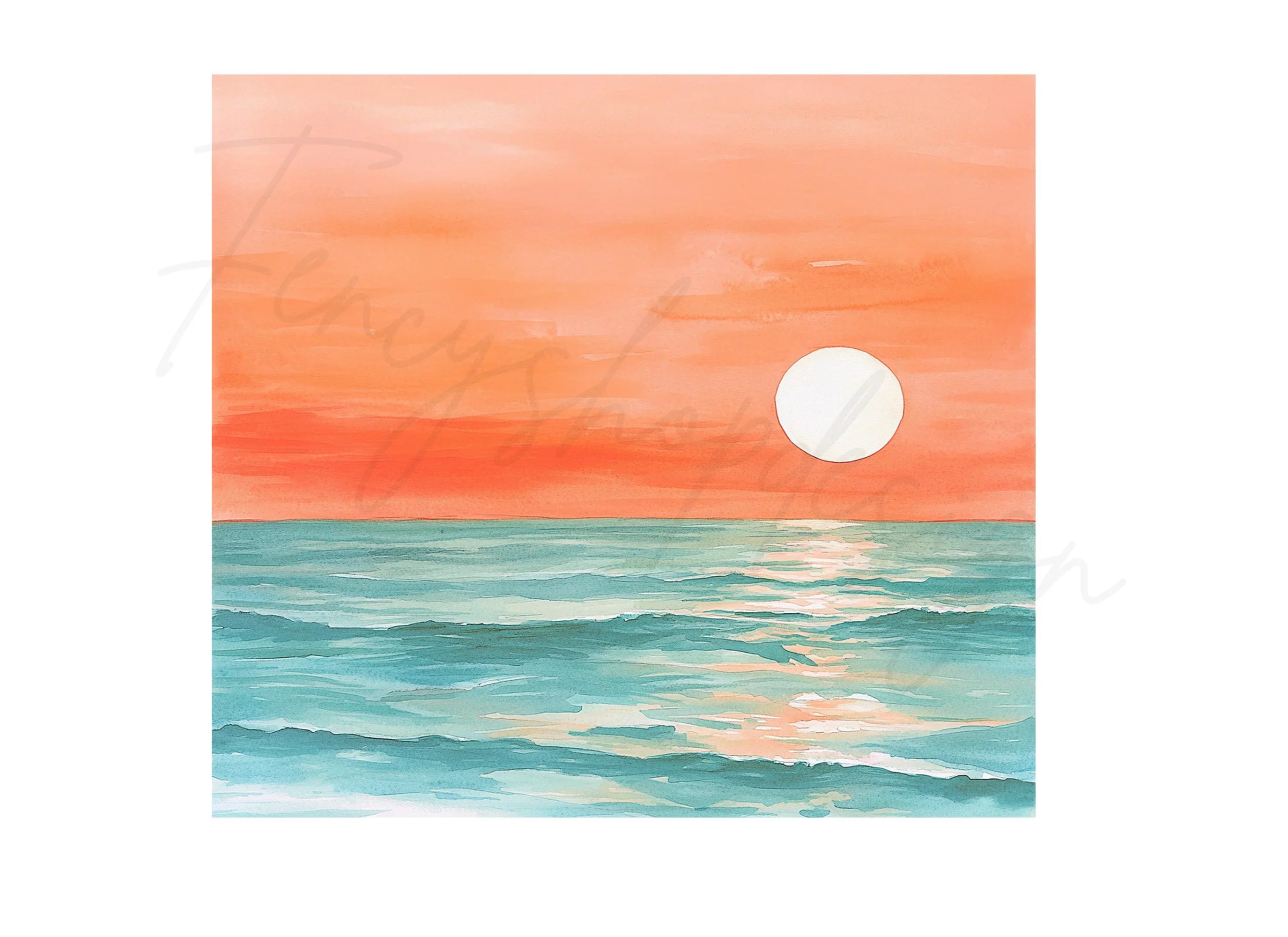 Vibrant Sunset Over Ocean Clipart Bundle