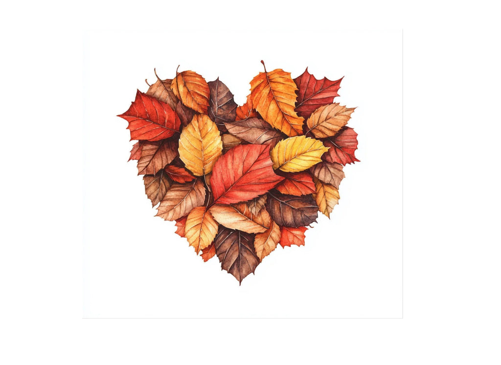 Autumn Leaves Heart Shape Clipart Bundle