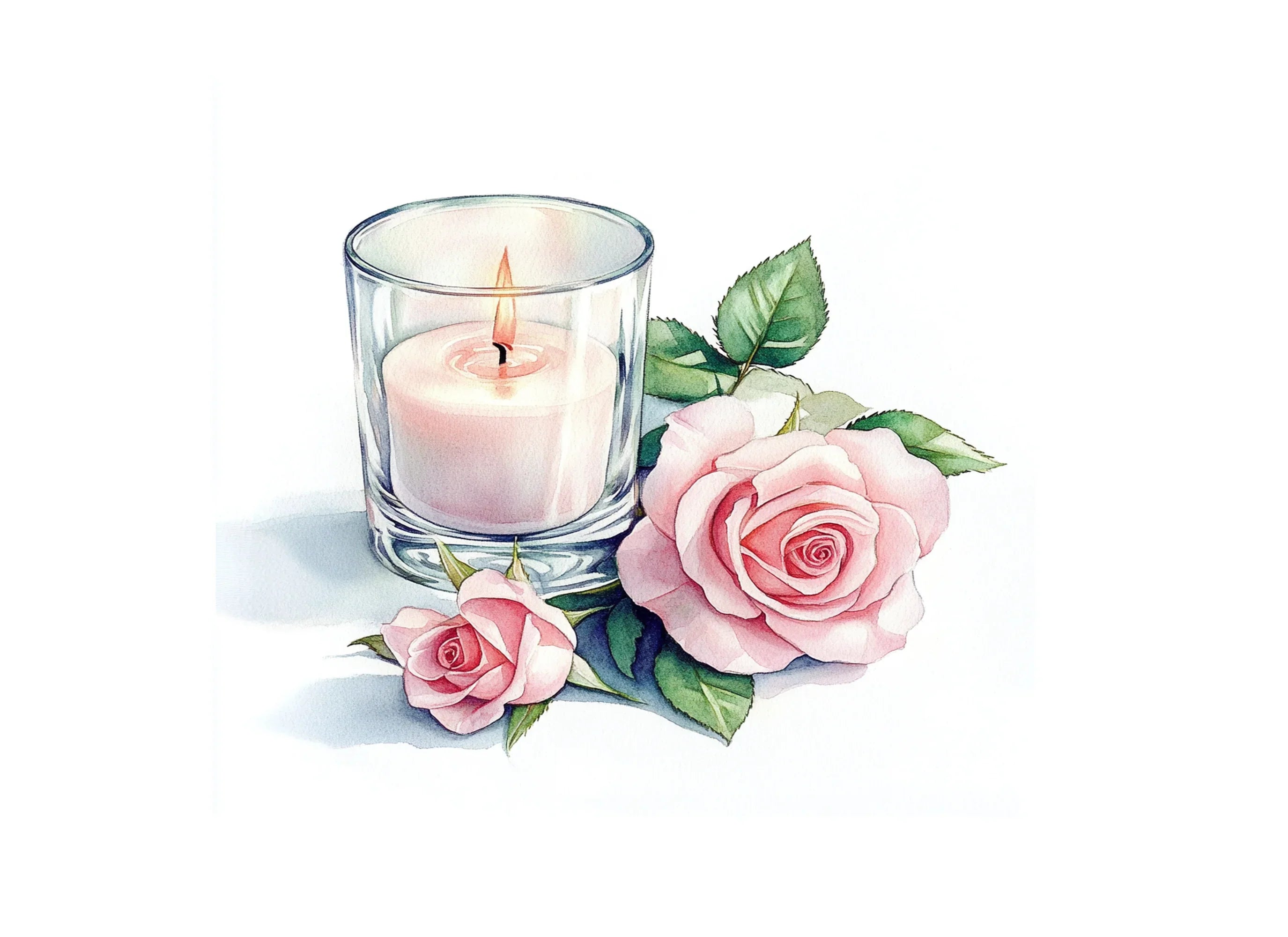 Romantic Rose Candle Clipart Bundle