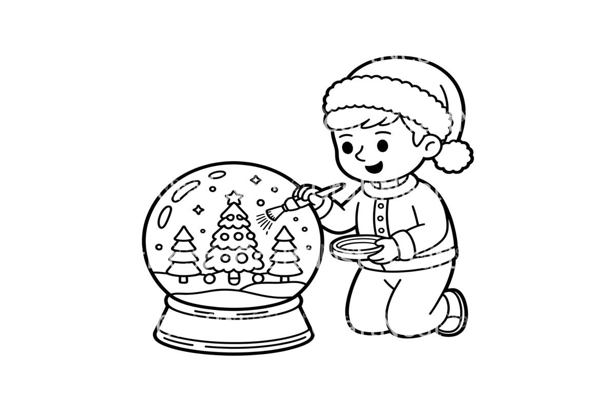 Christmas Snow Globe Craft Coloring Books