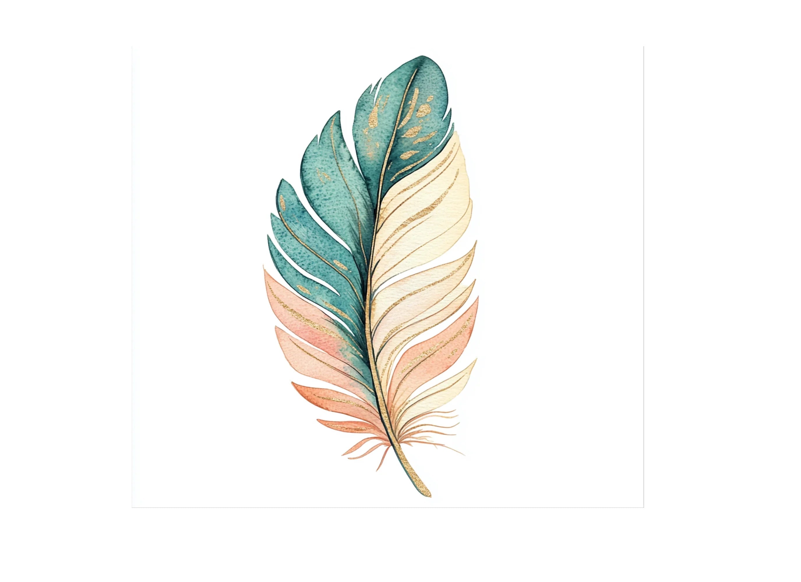 Boho Chic Feather Clipart Bundle
