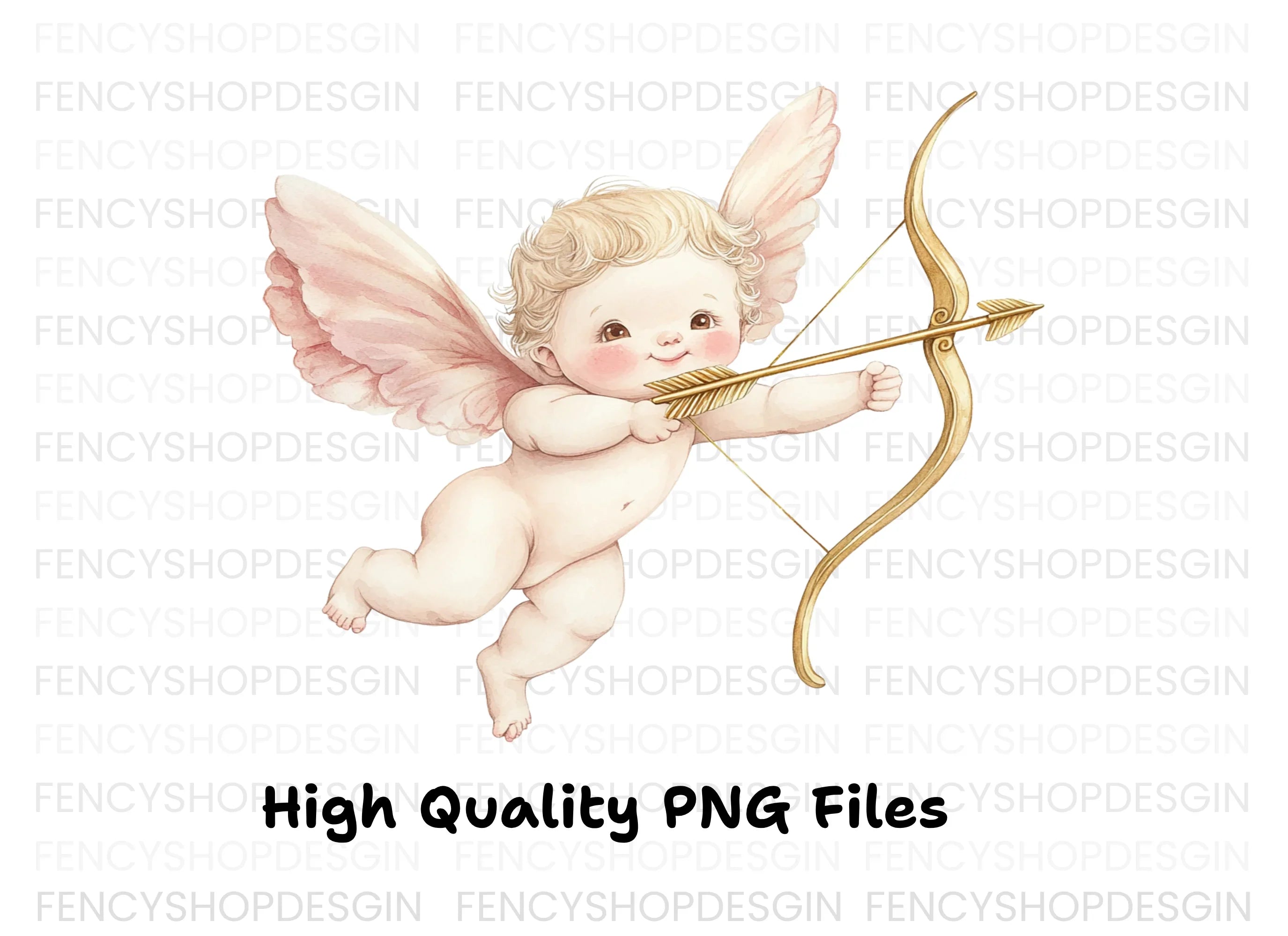 Adorable Cupid Angels with Bows Clipart Bundle