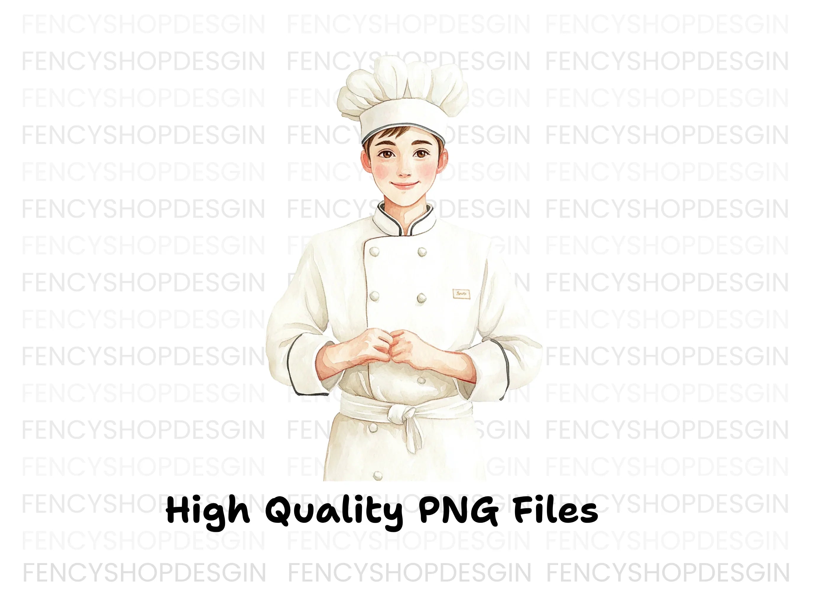 Smiling Male Chef Illustration Clipart Bundle